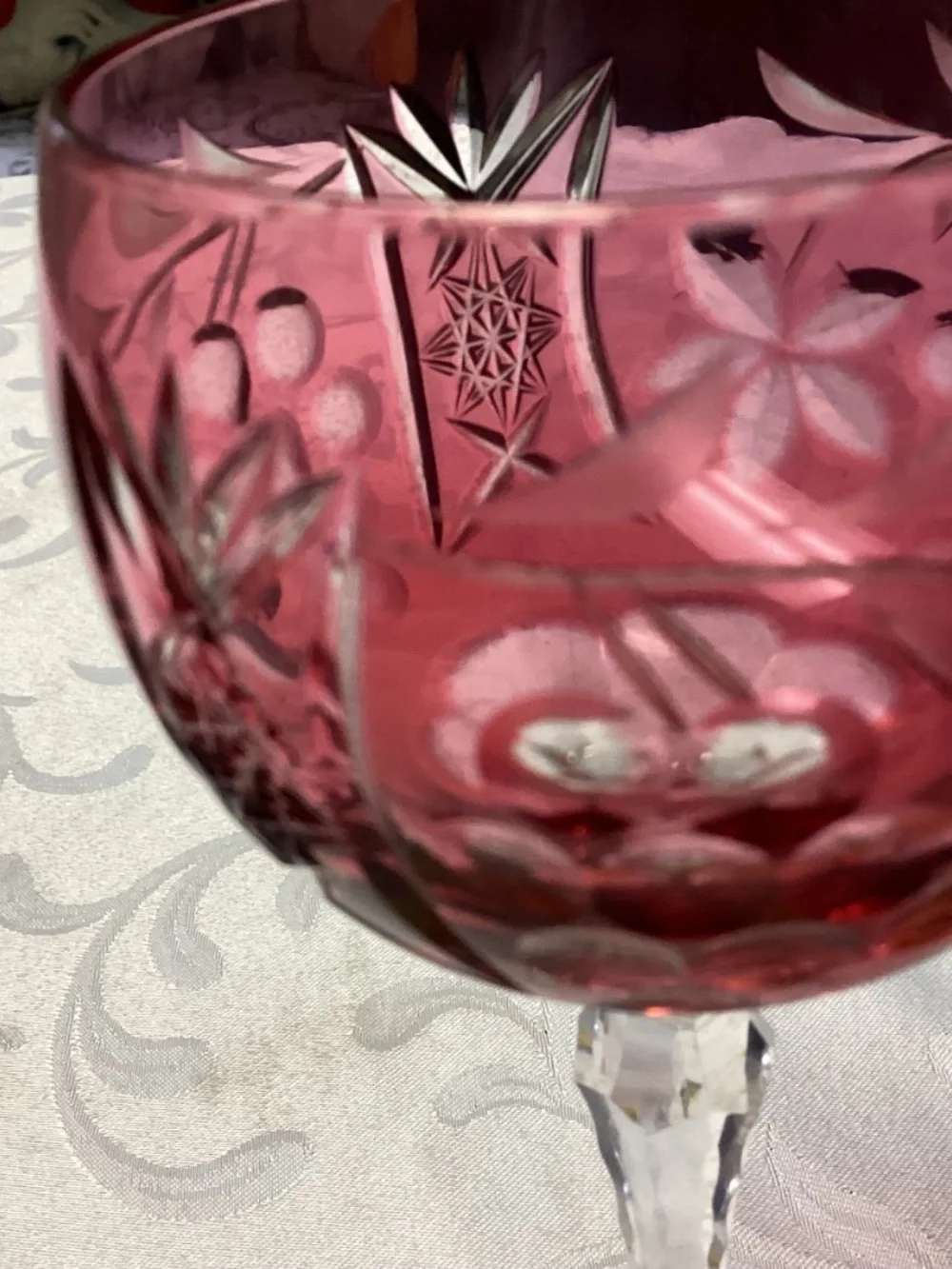 NAUCHTMANN. CRANBERRY WINE GLASSES SET OF 2 rare ones